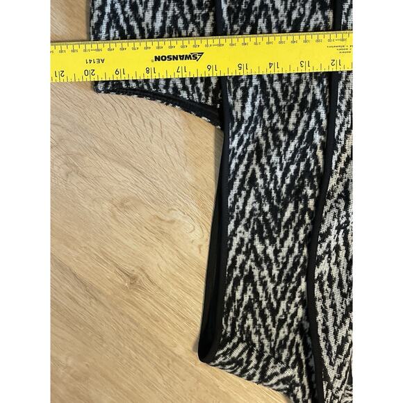 John Mark Fuzzy Wool Blend Open Cardigan Vest High Low Large Black White - Picture 6 of 9